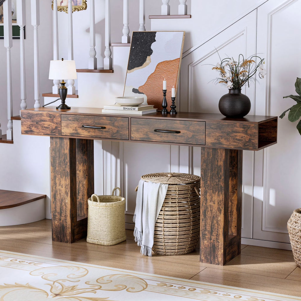 Organize in Style: The Holaki 63" Console Table with Smart Charging & Storage