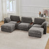 Holaki 138" Oversized Modular Sectional Sofa with 2 Built-in Side Tables, 3 Seat Large Wide Comfy Cloud Couches for Living Room, Sectional Sleeper Sofa with 2 Ottoman & Storage Space