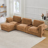 Holaki 138" Oversized Modular Sectional Sofa with 2 Built-in Side Tables, 3 Seat Large Wide Comfy Cloud Couches for Living Room, Sectional Sleeper Sofa with 2 Ottoman & Storage Space