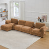 Holaki 138" Oversized Modular Sectional Sofa with 2 Built-in Side Tables, 3 Seat Large Wide Comfy Cloud Couches for Living Room, Sectional Sleeper Sofa with 2 Ottoman & Storage Space