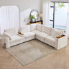 Holaki 138" Oversized Modular Sectional Sofa with 2 Built-in Side Tables, 3 Seat Large Wide Comfy Cloud Couches for Living Room, Sectional Sleeper Sofa with 2 Ottoman & Storage Space