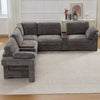 Holaki 138" Oversized Modular Sectional Sofa with 2 Built-in Side Tables, 3 Seat Large Wide Comfy Cloud Couches for Living Room, Sectional Sleeper Sofa with 2 Ottoman & Storage Space