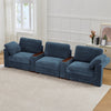 Holaki 138" Oversized Modular Sectional Sofa with 2 Built-in Side Tables, 3 Seat Large Wide Comfy Cloud Couches for Living Room, Sectional Sleeper Sofa with 2 Ottoman & Storage Space