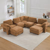 Holaki 138" Oversized Modular Sectional Sofa with 2 Built-in Side Tables, 3 Seat Large Wide Comfy Cloud Couches for Living Room, Sectional Sleeper Sofa with 2 Ottoman & Storage Space