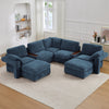 Holaki 138" Oversized Modular Sectional Sofa with 2 Built-in Side Tables, 3 Seat Large Wide Comfy Cloud Couches for Living Room, Sectional Sleeper Sofa with 2 Ottoman & Storage Space