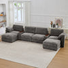 Holaki 138" Oversized Modular Sectional Sofa with 2 Built-in Side Tables, 3 Seat Large Wide Comfy Cloud Couches for Living Room, Sectional Sleeper Sofa with 2 Ottoman & Storage Space