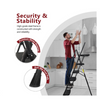 5 Step Ladder with Handrails, Holaki Folding Step Stool with Widened Anti-Slip Pedal, 500lbs Lightweight Step Ladder 6 Step Folding, Multi-Use for Home Kitchen Pantry Office, Black