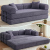 3-in-1 Convertible Sleeper Sofa Bed with Pillows - 78" Corduroy Folding Couch for Living Room, Bedroom