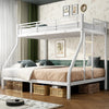 Holaki Twin Over Full Metal Bunk Bed, with Built in Ladder & Guardrails Metal Bunk Bed Frame, Noise Free & Easy Assembly Strudy Metal Bunk Bed with Support Leg