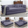 3-in-1 Convertible Sleeper Sofa Bed with Pillows - 78" Corduroy Folding Couch for Living Room, Bedroom