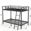 Holaki Twin Over Twin Metal Bunk Bed, with Ladder & Guardrails Metal Bunk Bed Frame, Noise Free & Easy Assembly Strudy Metal Bunk Bed with Support Leg, Black
