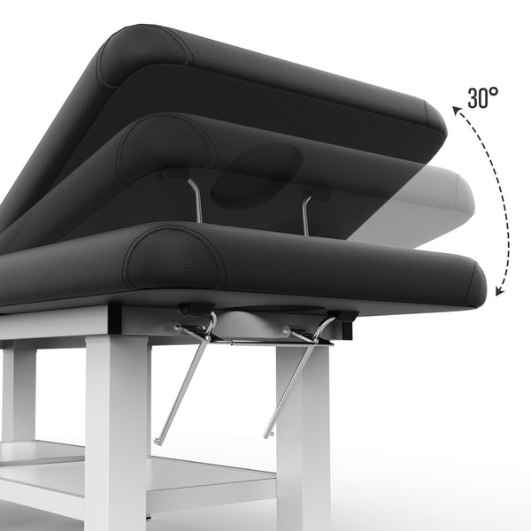 800LBS Heavy-Duty Stationary Massage Table with Humanized Chest Opening Design, Adjustable Backrest, PU Leather, Metal Frame - Professional Spa, Tattoo, Beauty & Therapy Bed