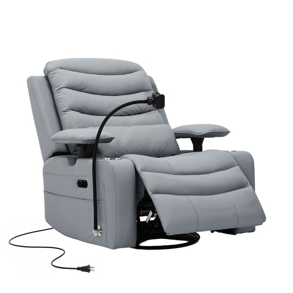 Holaki Power Recliner Nursery Chair, 270° Swivel Glider Rocking Chair with Adjustable 3D Armrests, Lumbar Pillow, 400 lbs