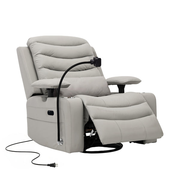 Holaki Power Recliner Nursery Chair, 270° Swivel Glider Rocking Chair with Adjustable 3D Armrests, Lumbar Pillow, 400 lbs