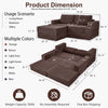 Holaki 5 in 1 Modular Sectional Sofa with Movable Ottoman, L-Shaped Convertible Boneless Couch for Living Room, Corduroy Deep Seat Sofa