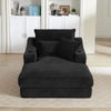 68" Oversized Chaise Lounge Chair Indoor, Comfy Deep Seat Sleeper Cloud Couch with 2 Cup Holder & Throw Pillow, Upholstered Deep Seat Accent Chair for Living Room, No Assembly Required