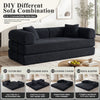 3-in-1 Convertible Sleeper Sofa Bed with Pillows - 78" Corduroy Folding Couch for Living Room, Bedroom