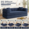 3-in-1 Convertible Sleeper Sofa Bed with Pillows - 78" Corduroy Folding Couch for Living Room, Bedroom