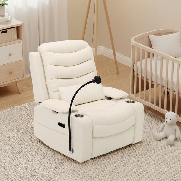 Holaki Power Recliner Nursery Chair, 270° Swivel Glider Rocking Chair with Adjustable 3D Armrests, Lumbar Pillow, 400 lbs