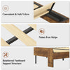 Wood Full Bed Frame with Headboard, Holaki Rustic Farmhouse Platform Bed Frame with USB Port & LED Lights, Heavy-Duty Wood & Metal Frame, No Box Spring Needed, Easy Assembly