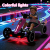 Holaki 12V Kids Electric Go Kart, Battery Powered Ride On Toy with Adjustable Seat, Music & LED Lights, Forward/Backward, EVA Wheels, Pedal Go Kart Electric Car for Kids Boys Girls Ages 3-6