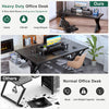 Executive Office Desk, Holaki 70.8" Large Farmhouse Wooden Office Desk with Desktop Stand and Charging Station, Study Writing Table Computer Desk Workstation for Home