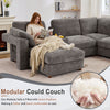 Holaki 138" Oversized Modular Sectional Sofa with 2 Built-in Side Tables, 3 Seat Large Wide Comfy Cloud Couches for Living Room, Sectional Sleeper Sofa with 2 Ottoman & Storage Space