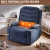 Holaki Power Recliner Chair, 270° Swivel Recliner with Heat & Lumbar Support, Modern Chenille Rocker Recliner Nursery Chair with Smart Cup Holder & Adjustable Armrests for Nursing