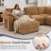 Holaki 138" Oversized Modular Sectional Sofa with 2 Built-in Side Tables, 3 Seat Large Wide Comfy Cloud Couches for Living Room, Sectional Sleeper Sofa with 2 Ottoman & Storage Space