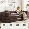 3-in-1 Convertible Sleeper Sofa Bed with Pillows - 78" Corduroy Folding Couch for Living Room, Bedroom