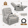 Holaki Power Recliner Nursery Chair, 270° Swivel Glider Rocking Chair with Adjustable 3D Armrests, Lumbar Pillow, 400 lbs