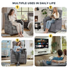 Power Recliner Chair, Nursery Recliner Chair with Swivel Tray Table & Cup Holder, Modern Chenille Fabric Electric Recliner with Side Pocket & Remote for Living Room Small Space