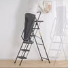 5 Step Ladder with Handrails, Holaki Folding Step Stool with Widened Anti-Slip Pedal, 500lbs Lightweight Step Ladder 6 Step Folding, Multi-Use for Home Kitchen Pantry Office, Black