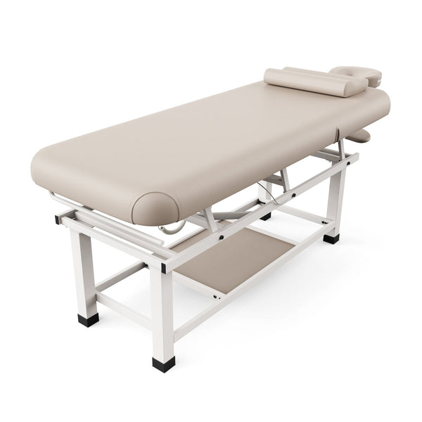 Holaki 75" Electric Massage Table with Adjustable Backrest and Storage Shelf, Height Adjustable Heavy Duty PU Leather Spa Treatment Bed
