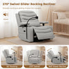 Holaki Power Recliner Nursery Chair, 270° Swivel Glider Rocking Chair with Adjustable 3D Armrests, Lumbar Pillow, 400 lbs