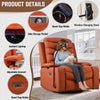 Holaki Power Recliner Chair, 270° Swivel Recliner with Heat & Lumbar Support, Modern Chenille Rocker Recliner Nursery Chair with Smart Cup Holder & Adjustable Armrests for Nursing