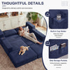 Holaki 5 in 1 Modular Sectional Sofa with Movable Ottoman, L-Shaped Convertible Boneless Couch for Living Room, Corduroy Deep Seat Sofa