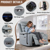 Holaki Power Recliner Chair, 270° Swivel Recliner with Heat & Lumbar Support, Modern Chenille Rocker Recliner Nursery Chair with Smart Cup Holder & Adjustable Armrests for Nursing