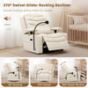 Holaki Power Recliner Nursery Chair, 270° Swivel Glider Rocking Chair with Adjustable 3D Armrests, Lumbar Pillow, 400 lbs