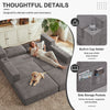 Holaki 5 in 1 Modular Sectional Sofa with Movable Ottoman, L-Shaped Convertible Boneless Couch for Living Room, Corduroy Deep Seat Sofa