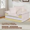 47" Oversized Chaise Lounge Chair Indoor, Holaki Fluffy Corduroy Upholstered Springs Sofa Bed with Ottoman & Pillows, Modern Comfy Cloud Sofas Couches for Living Room, Bedroom