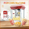 12OZ Popcorn Machine with Cart, Holaki Movie Theater Popcorn Maker Machine with Stainless Steel Kettle, Tempered Glass, 8" Shelf, Popcorn Machine for Kids Party Home, Black