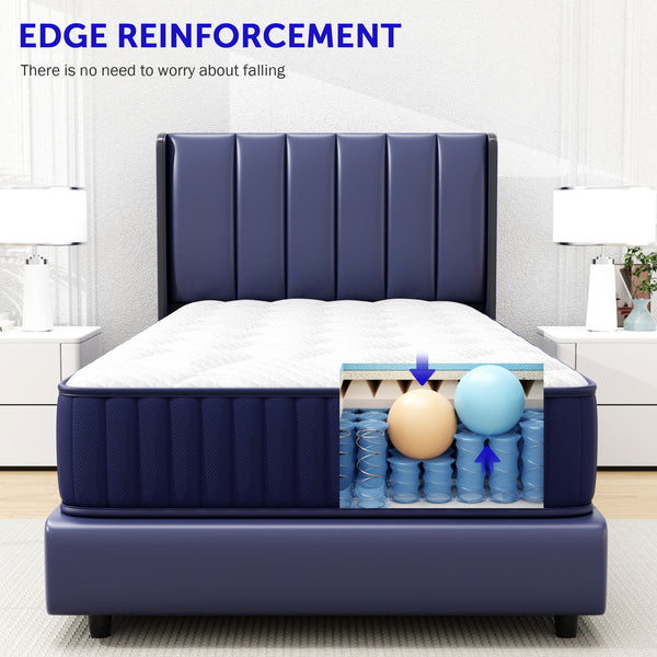 Twin Mattress for kids, Holaki 6" Memory Foam and Spring Hybrid Mattress in a Box, Cool Individual Pocket Spring Mattress with Medium Soft, Breathable Fabric & Adaptive Support, CertiPUR-US