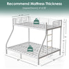 Holaki Twin Over Full Metal Bunk Bed, with Built in Ladder & Guardrails Metal Bunk Bed Frame, Noise Free & Easy Assembly Strudy Metal Bunk Bed with Support Leg
