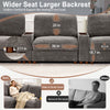 Holaki 138" Oversized Modular Sectional Sofa with 2 Built-in Side Tables, 3 Seat Large Wide Comfy Cloud Couches for Living Room, Sectional Sleeper Sofa with 2 Ottoman & Storage Space