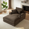 68" Oversized Chaise Lounge Chair Indoor, Comfy Deep Seat Sleeper Cloud Couch with 2 Cup Holder & Throw Pillow, Upholstered Deep Seat Accent Chair for Living Room, No Assembly Required