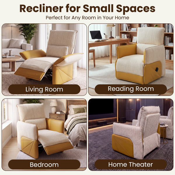 Holaki Electric Recliner Chair with Flip-Up Armrests, Power Recliner Chair with Lumbar Support and Side Pockets, Modern Recliner Sofa for Living Room Small Space Bedroom & Home Theater