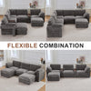 Holaki 138" Oversized Modular Sectional Sofa with 2 Built-in Side Tables, 3 Seat Large Wide Comfy Cloud Couches for Living Room, Sectional Sleeper Sofa with 2 Ottoman & Storage Space