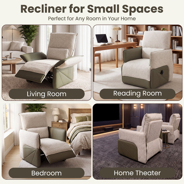 Holaki Electric Recliner Chair with Flip-Up Armrests, Power Recliner Chair with Lumbar Support and Side Pockets, Modern Recliner Sofa for Living Room Small Space Bedroom & Home Theater