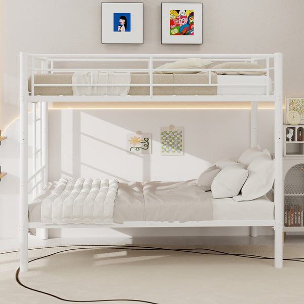 Holaki Twin Over Twin Metal Bunk Bed, with Ladder & Guardrails Metal Bunk Bed Frame, Noise Free & Easy Assembly Strudy Metal Bunk Bed with Support Leg